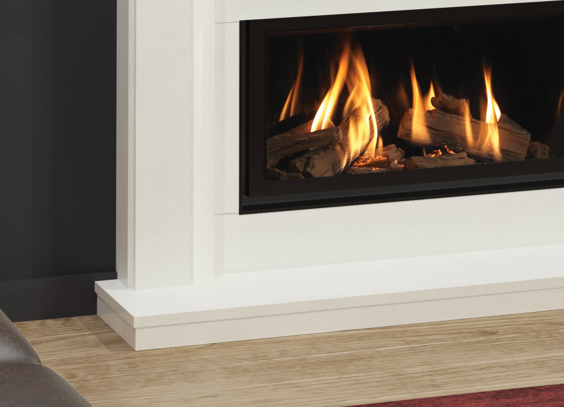 Adele 800CF - Elgin & Hall Micro Marble Gas Fireplace